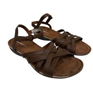 Merrell Women's Size 8 Earth Leather Brown Strappy Sandals Outdoor Casual Comfy